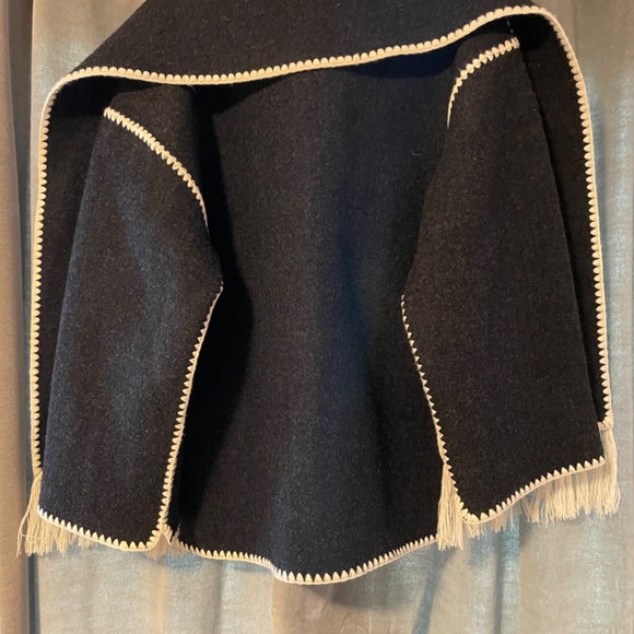 Toteme dark grey melange embroidered scarf jacket - Picture 3 of 7